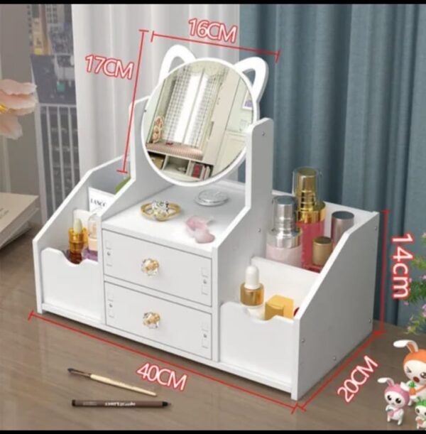 JOYERO ORGANIZADOR DE MAQUILLAJE CON ESPEJO - Imagen 2