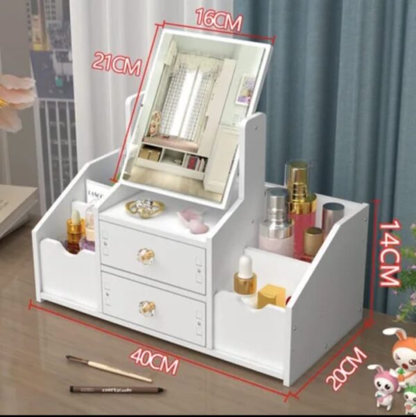 JOYERO ORGANIZADOR DE MAQUILLAJE CON ESPEJO - Imagen 3