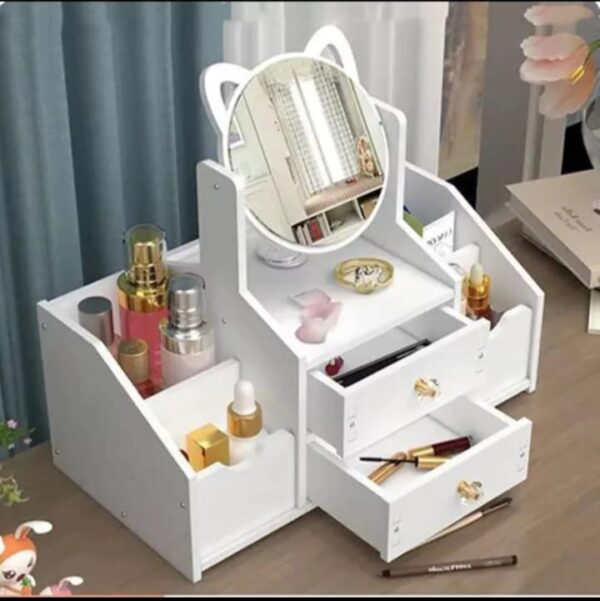 JOYERO ORGANIZADOR DE MAQUILLAJE CON ESPEJO